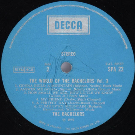 The Bachelors : The World Of The Bachelors Vol. 3 (LP, Comp)