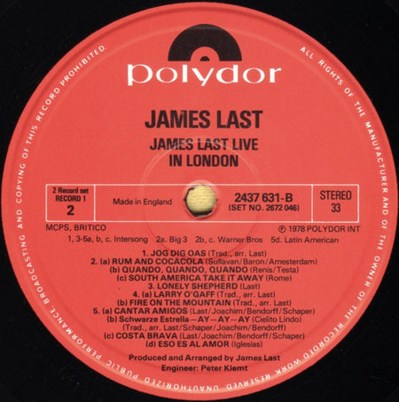 James Last : Live In London (2xLP)