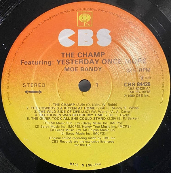 Moe Bandy : The Champ (LP, Album)