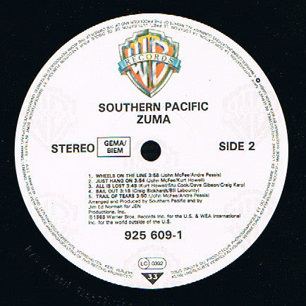 Southern Pacific : Zuma (LP, Album)