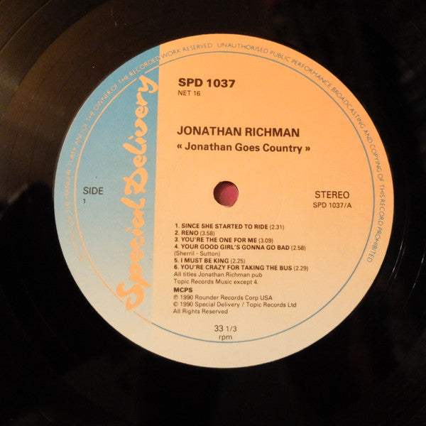 Jonathan Richman : Jonathan Goes Country (LP, Album)