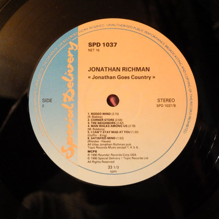 Jonathan Richman : Jonathan Goes Country (LP, Album)