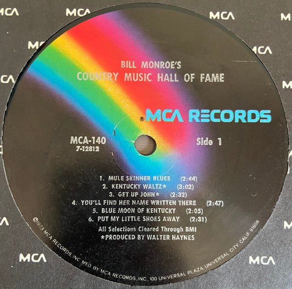 Bill Monroe : Bill Monroe's Country Music Hall Of Fame (LP, Comp, RE)