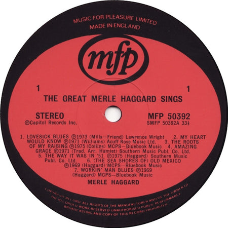 Merle Haggard : The Great Merle Haggard Sings (LP, Comp)