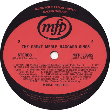 Merle Haggard : The Great Merle Haggard Sings (LP, Comp)