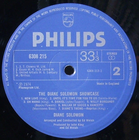 Diane Solomon : The Diane Solomon Showcase (LP, Album)