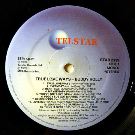 Buddy Holly : True Love Ways (LP, Comp)