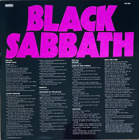 Black Sabbath : Master Of Reality (LP, Album, RE, Mad)