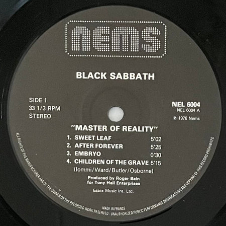 Black Sabbath : Master Of Reality (LP, Album, RE, Mad)