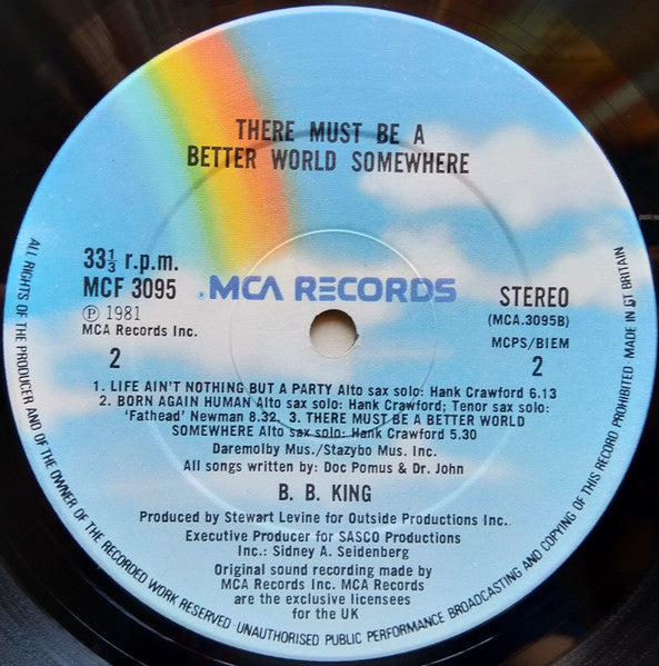 B.B. King : There Must Be A Better World Somewhere (LP, Album)