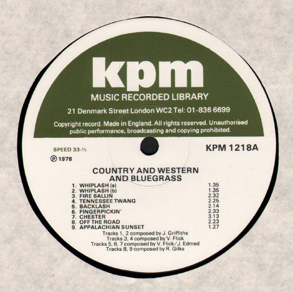 Various : Country And Western And Bluegrass (LP)