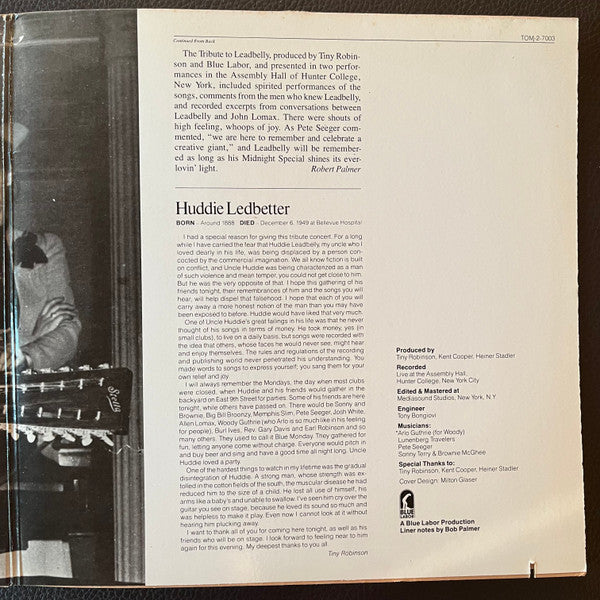 Various : A Tribute To Leadbelly (2xLP, Album, Gat)