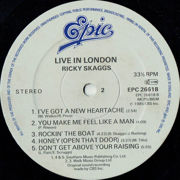 Ricky Skaggs : Live In London (LP, Album)
