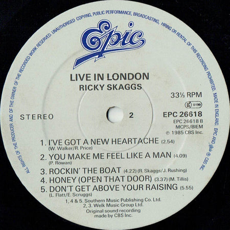 Ricky Skaggs : Live In London (LP, Album)