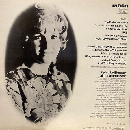 Skeeter Davis : The Best Of Skeeter Davis (LP, Comp)