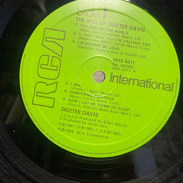 Skeeter Davis : The Best Of Skeeter Davis (LP, Comp)