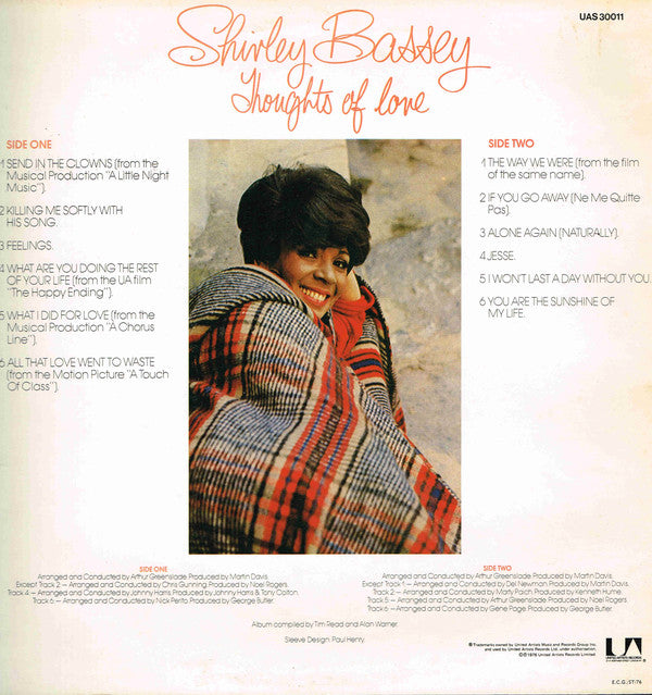 Shirley Bassey : Thoughts Of Love (LP, Album, Comp)