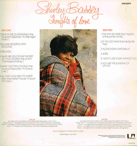 Shirley Bassey : Thoughts Of Love (LP, Album, Comp)