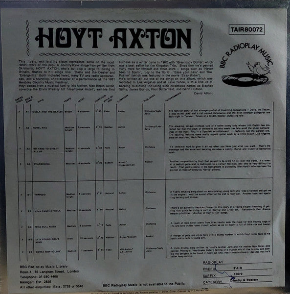 Hoyt Axton : Hoyt Axton - A Rusty Old Halo (LP)