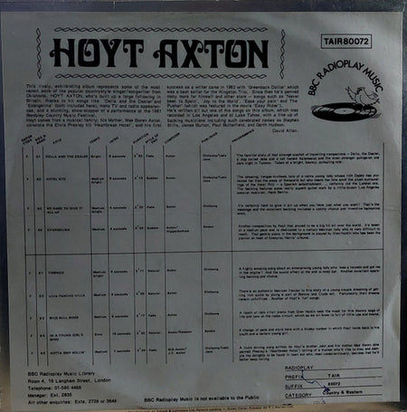 Hoyt Axton : Hoyt Axton - A Rusty Old Halo (LP)