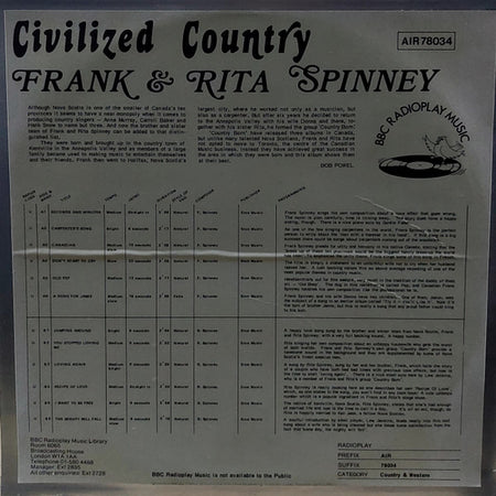 Frank And Rita Spinney : Civilized Country (LP, Album)