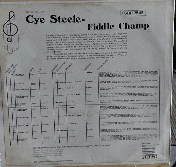 Cye Steele : Fiddle Champ (LP)