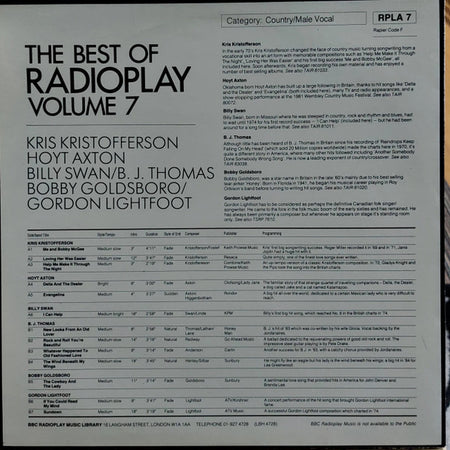 Various : The Best Of Radioplay Volume 7 (LP)