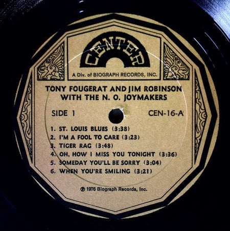 Jim Robinson (2), Tony Fougerat : Jim Robinson & Tony Fougerat With The New Orleans Joymakers (LP)