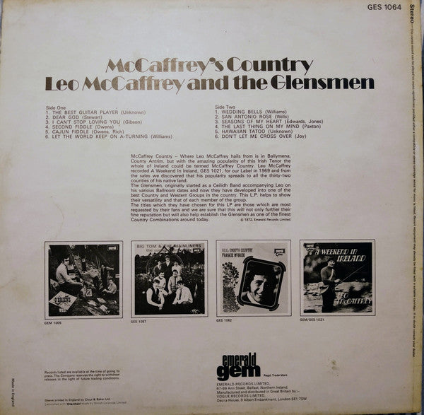 Leo McCaffrey and The Glensmen : McCaffrey's Country (LP)