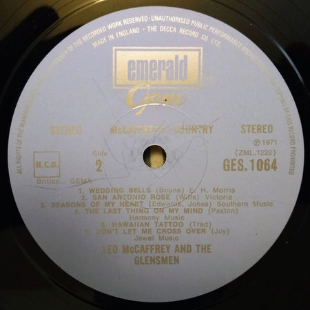 Leo McCaffrey and The Glensmen : McCaffrey's Country (LP)