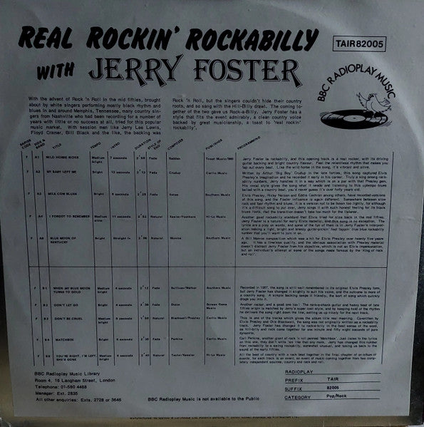 Jerry Foster : Real Rockin' Rockabilly With Jerry Foster (LP, Album)