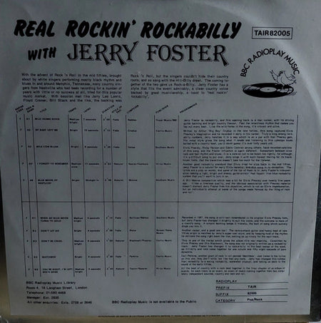 Jerry Foster : Real Rockin' Rockabilly With Jerry Foster (LP, Album)