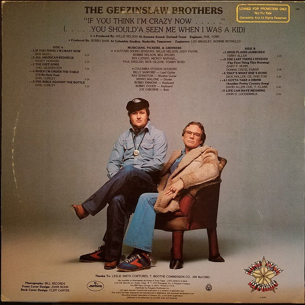 The Geezinslaw Brothers : If You Think I'm Crazy Now (LP, Album)