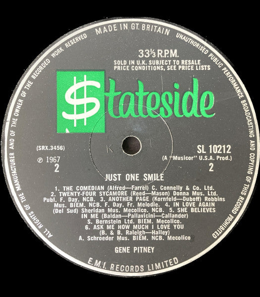 Gene Pitney : Just One Smile (LP, Album, Mono)