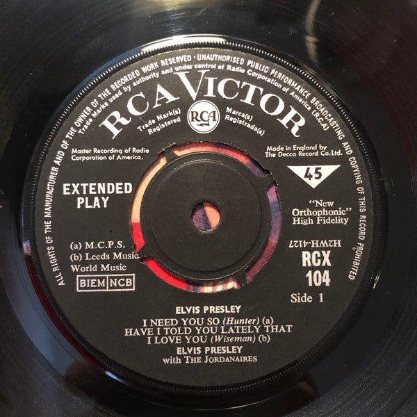 Elvis Presley : Elvis Presley (7", EP, RP, 4 P)