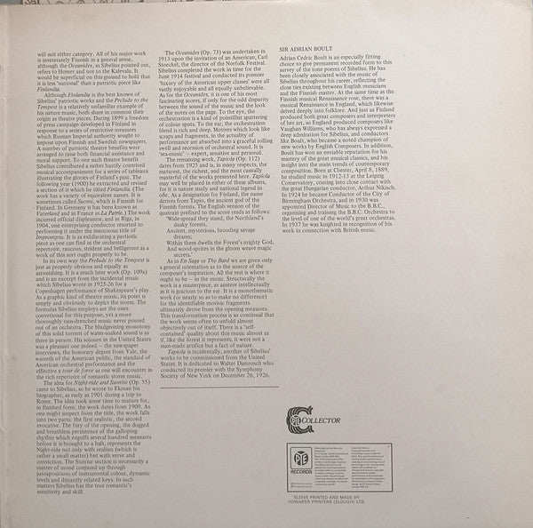 Sibelius*, Sir Adrian Boult Conducting The London Philharmonic Orchestra* : Tone Poems (2xLP, Comp, RE)