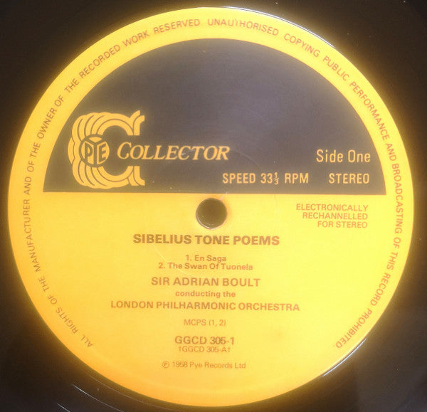 Sibelius*, Sir Adrian Boult Conducting The London Philharmonic Orchestra* : Tone Poems (2xLP, Comp, RE)