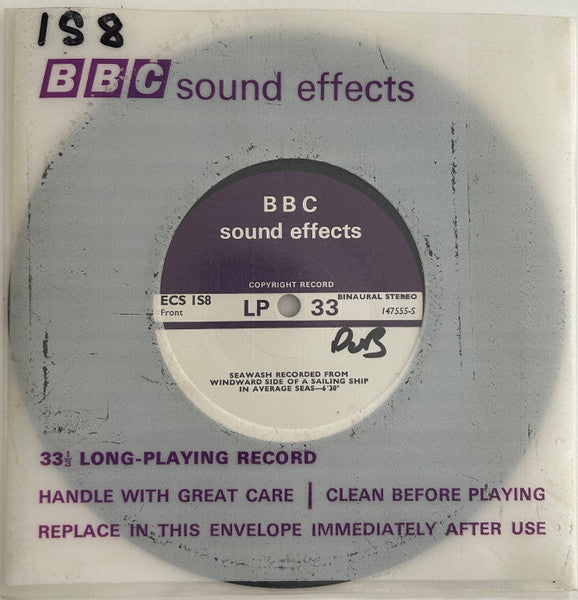 No Artist : Seawash Recorded From Windward Side Of A Sailing Ship In Average Seas (7")