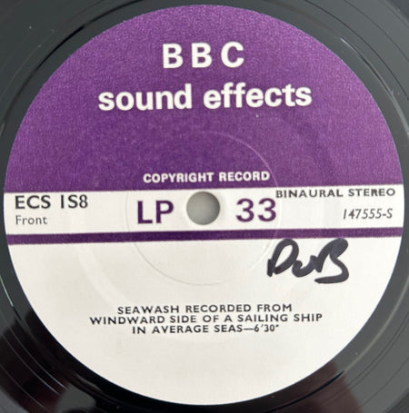 No Artist : Seawash Recorded From Windward Side Of A Sailing Ship In Average Seas (7")