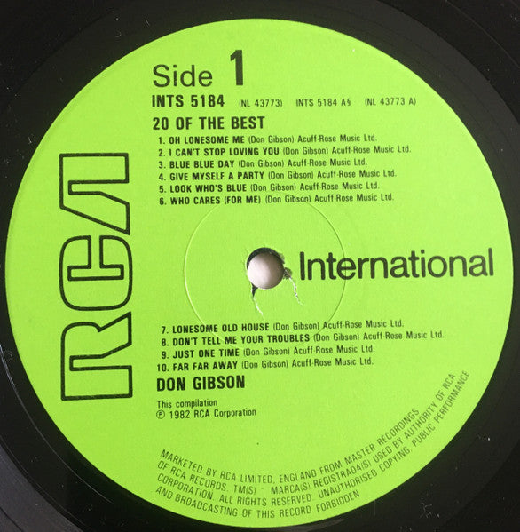 Don Gibson : 20 Of The Best (LP, Comp)