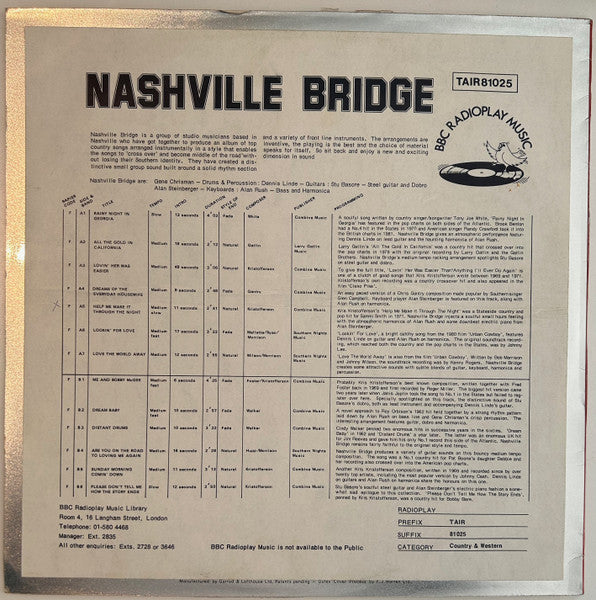 Nashville Bridge : Nashville Bridge (LP, Album)