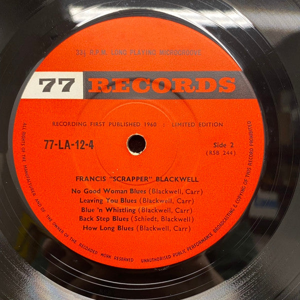 Francis "Scrapper" Blackwell* : Blues Before Sunrise (LP, Album, Mono)