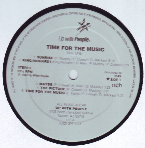 Up With People : Time For The Music (LP, Album)