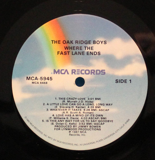 The Oak Ridge Boys : Where The Fast Lane Ends (LP, Album)