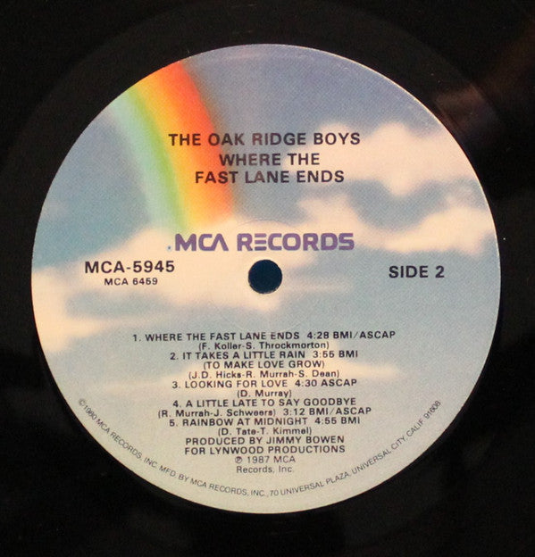 The Oak Ridge Boys : Where The Fast Lane Ends (LP, Album)