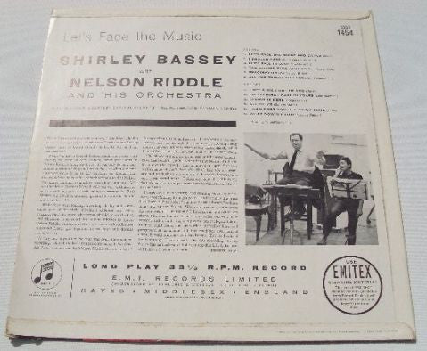 Shirley Bassey With Nelson Riddle And His Orchestra : Let's Face The Music (LP, Album, Mono, RE)