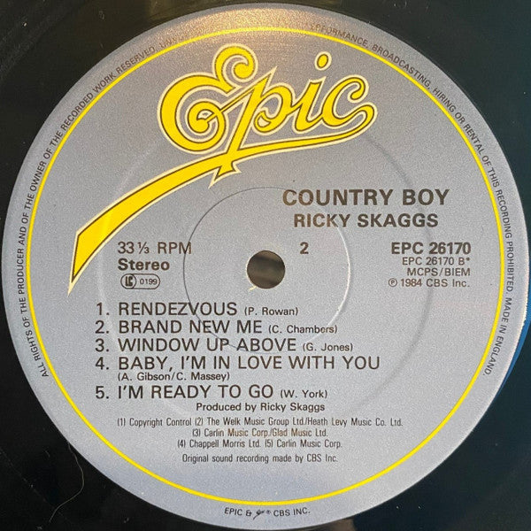 Ricky Skaggs : Country Boy (LP, Album)