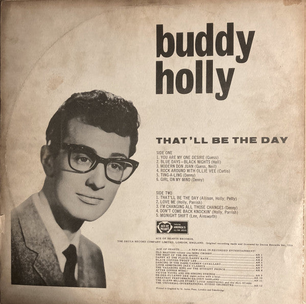 Buddy Holly : That'll Be The Day (LP, Album, Mono)