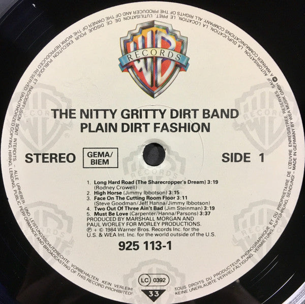 Nitty Gritty Dirt Band : Plain Dirt Fashion (LP, Album)