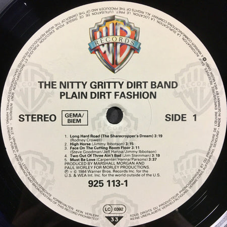 Nitty Gritty Dirt Band : Plain Dirt Fashion (LP, Album)